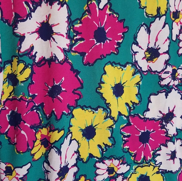 LuLaRoe Gigi Teal Floral Daisy Shirt Medium NWT - Picture 5 of 6